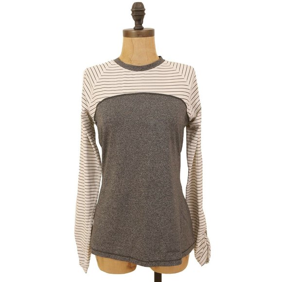 CALIA by Carrie Underwood Tops - Calia By Carrie Underwood Active Top M Long Sleeve Striped Bodice Gray EUC B9